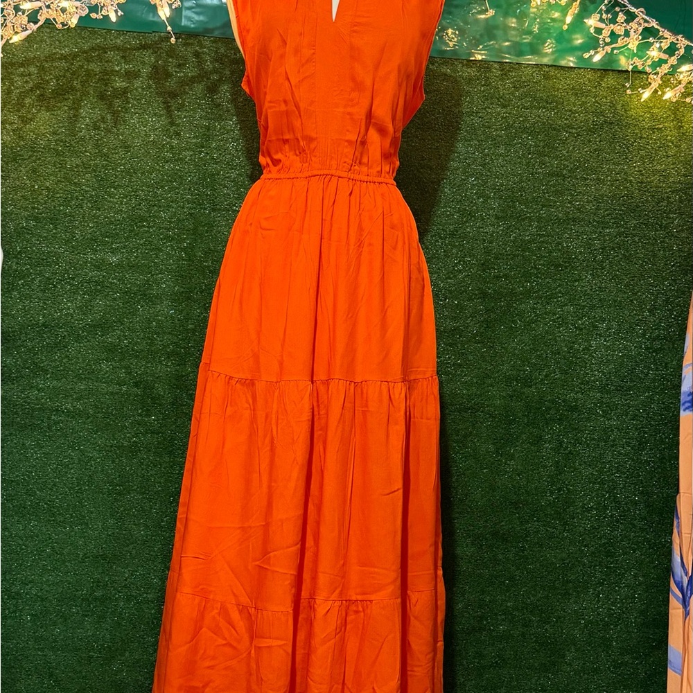 Elegant Orange Maxi Dress
